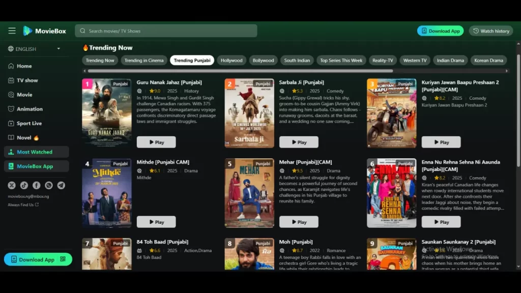 MovieBox Web Online Movies